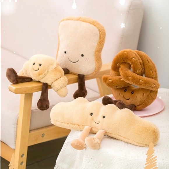 French Bread Dog Toy Squeaky Plushie - Picture 3 of 3